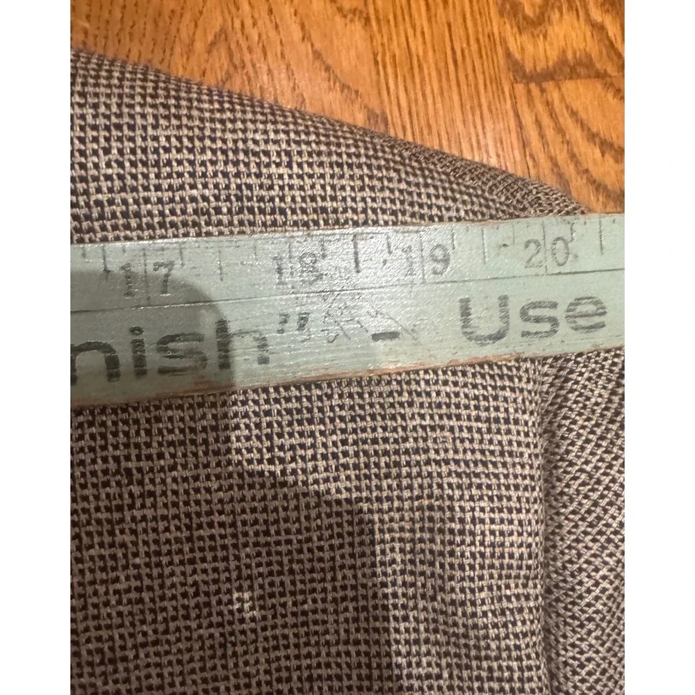 Vintage Hart Schaffner Marx Men's Wool/Silk Micro-Check Grey Tan Blazer 48R